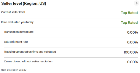 eBay Top Rated seller status